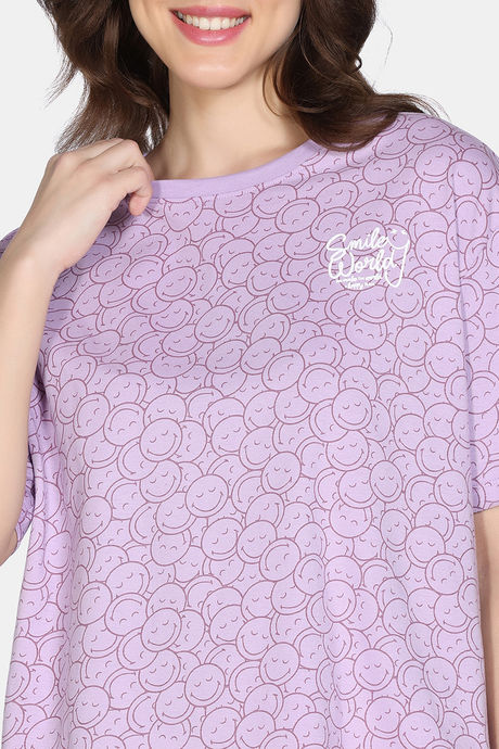Zivame 2 Mile Fashion Knit Cotton Loungewear Set - Orchid Bloom — image 6